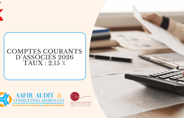 Comptes courants d&rsquo;associés au Maroc : le taux d&rsquo;intérêt déductible fixé à 2,15 % pour 2026